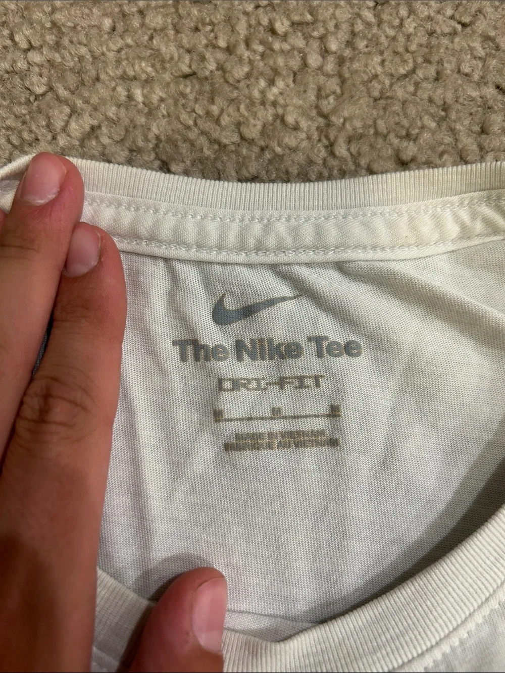 Nike White Tee with Black Swoosh Logo